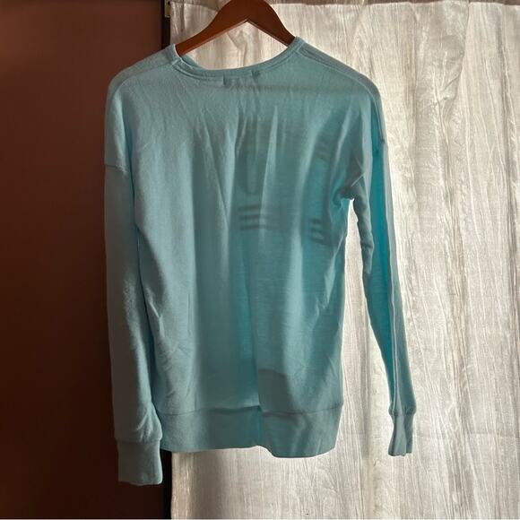 PJ Salvage Love Rainbow Graphic Crewneck Sweatshirt Blue Pajama Lounge Top NWT S - Picture 5 of 6